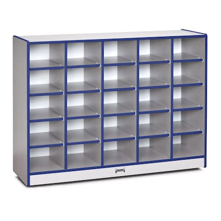 Jonti-Craft Rainbow Accents 25 Cubbie-Tray Mobile Storage, without Trays, Blue 0425JCWW003